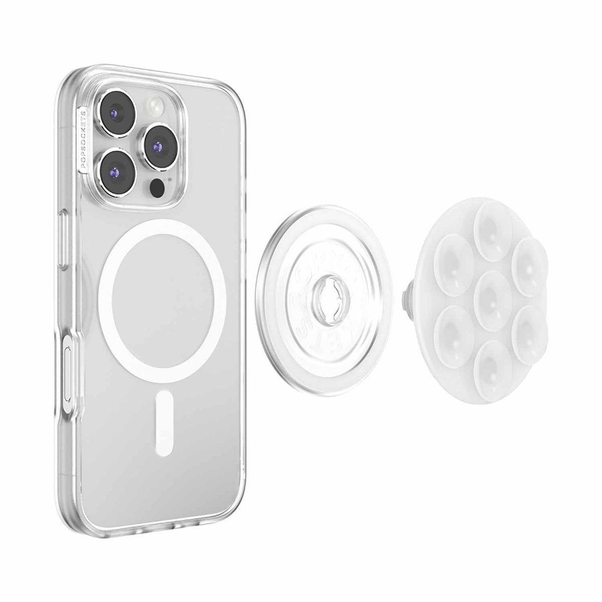 PopSockets PopGrip Suck-jusqu’à pour MagSafe Round avec — Adaptateur — transparent