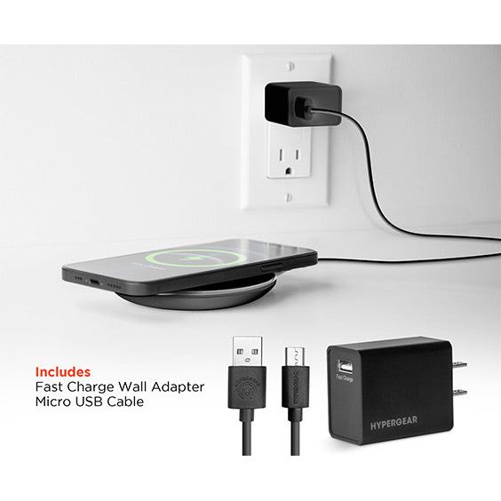 HyperGear 15W Black ChargePad Pro Wireless Fast Charger w/ Adapter