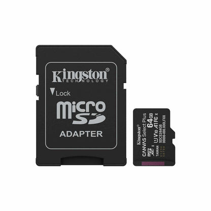 Kingston 64GB microSDXC Canvas Select Plus Gen3 100MB/s A1 Card + Adapter