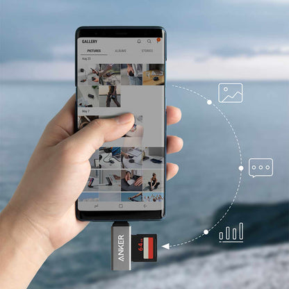 Anker 2-en-1 USB-C vers SD/Micro SD Card Reader — gris
