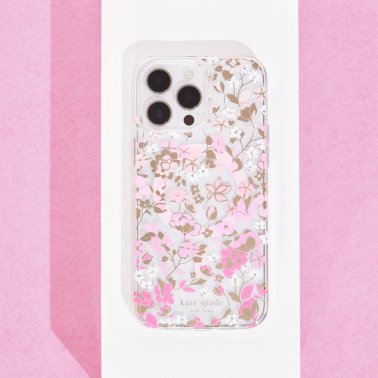 iPhone 13/14/15 Variations Kate Spade Protective Hardshell MagSafe Case - Flowerbed