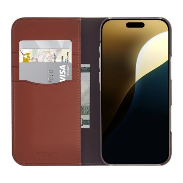 iPhone 16 Pro Max Coach Folio Signature C Case - Tan