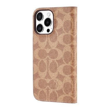 iPhone 16 Pro Max Coach Folio Signature C Case - Tan