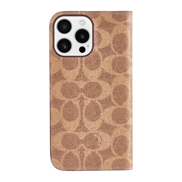 iPhone 16 Pro Max Coach Folio Signature C Case - Tan