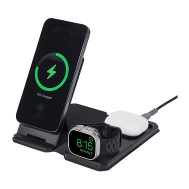 3in1 Wireless Desktop Travel Charger - Black