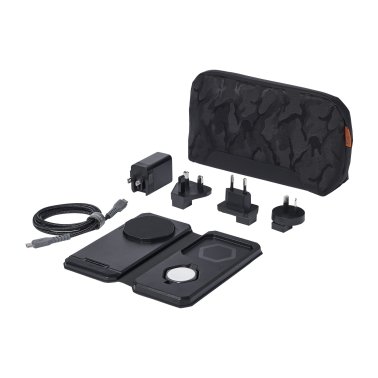 3in1 Wireless Desktop Travel Charger - Black