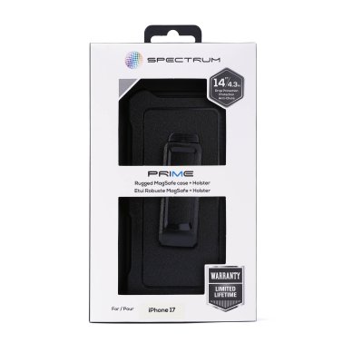 iPhone 17 SPECTRUM Prime + Holster Case w/Magnets - Black