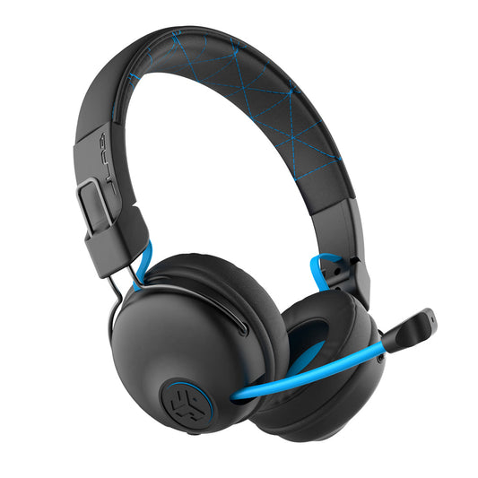 JLab Play Gaming — Casque sans fil noir/bleu (Emballage en anglais)