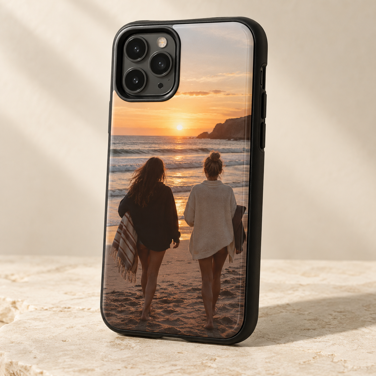 Photo case design inspired by friends at sunset